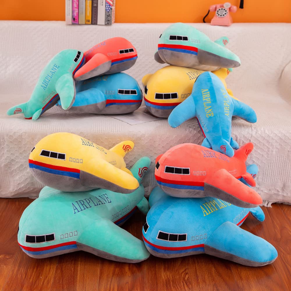 TONGMAN 15.7" Plush Stuffed Plane Model Toy, Plane Stuffed Pillow, Plush Toy Plane Soft Cushion, Cute Nursery Decoration and Bedtime Toy for Birthday