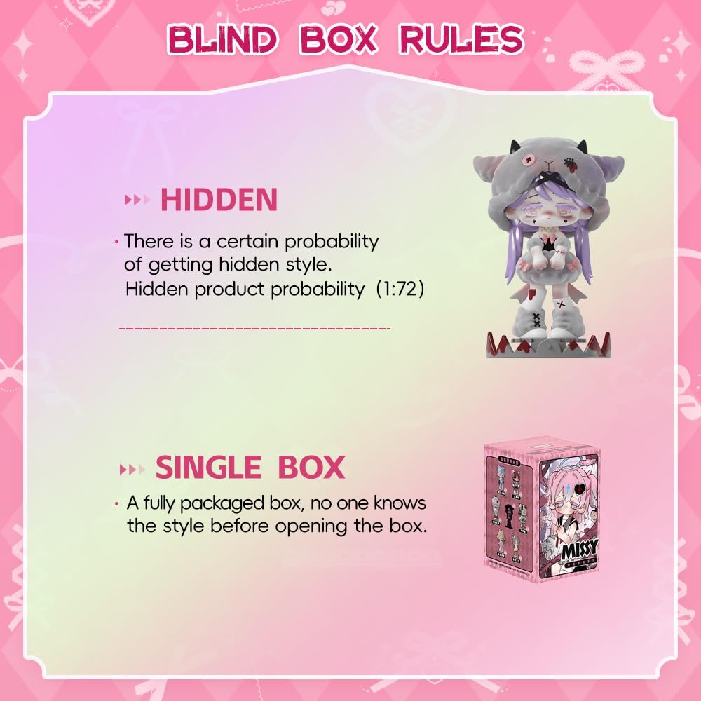 XiDonDon Missy Sweet Mourning Lolita Series Blind Box Cute Toys Kawaii Anime Figures Dolls Furniture for Display Gift Surprise Toy Gift Mystery Box