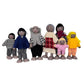 ERANCE 7 Pcs African American Wooden Dollhouse Family Set Dollhouse Dolls Family Role Play Pretend Play Figures
