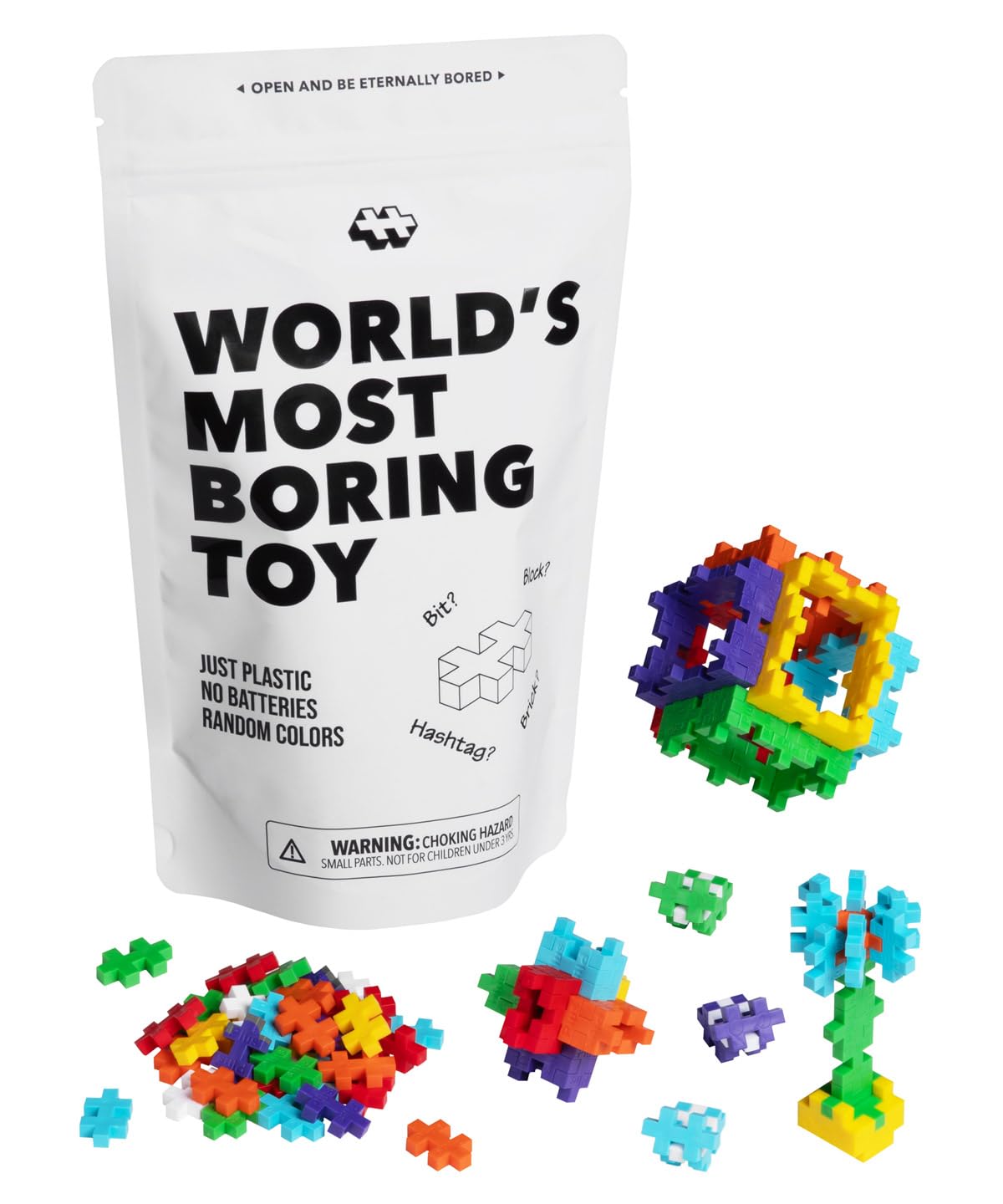 PLUS PLUS - World's Most Boring Toy, 300 Piece Interlocking Mini Building Blocks, 2D 3D Puzzle Stem Toy for Kids