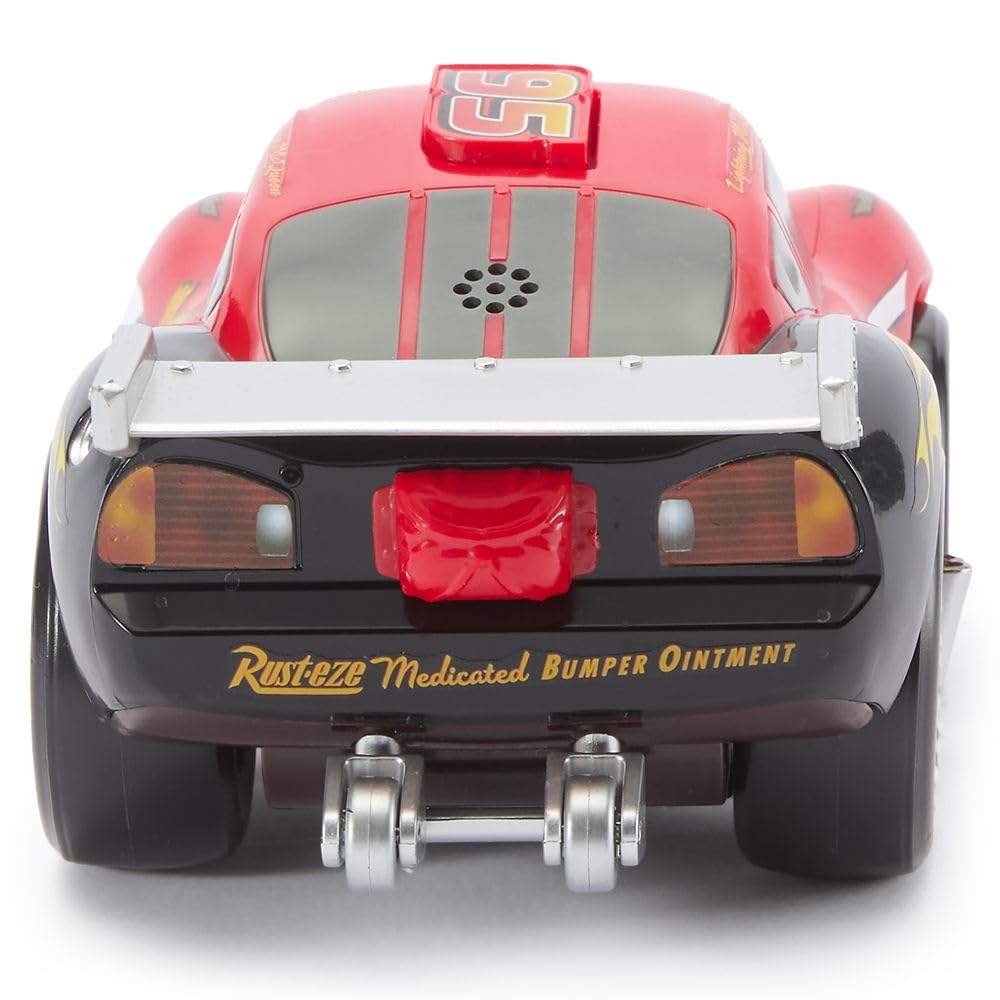 Disney Store Official Lightning McQueen Push 'N' Go Talking Vehicle - Pixar Cars Toys - Talking & Moving Action - Cars Movie Toys - Engine Reveal