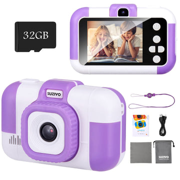 SUZIYO Children Camera, Birthday Electronic Toys for Kids, Upgrade Toddlers Selfie Digital Camcorder 1080P for Age 4-7 Years Old Boys Girls with 32G