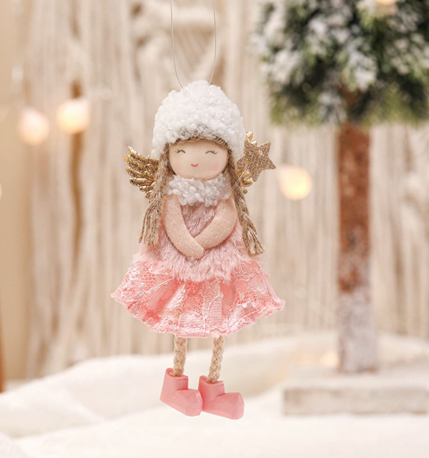 3pcs Christmas Angel Doll Decoration, Christmas Tree Hanging Ornaments, Thanksgiving Day Birthday Gifts, New Year Fairy Presents, Home Party Kids