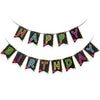 Glow Party Happy Birthday Banner Decoration?Already Assembled?, 80s Birthday Banner Let's Glow Party Decorations, Glow in the Dark Party Supplies