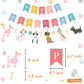 PANRRPERS Dog Themed Banner Happy Birthday Banner Backdrop Colorful Decoration Kids Baby Dog Birthday Party Supplies