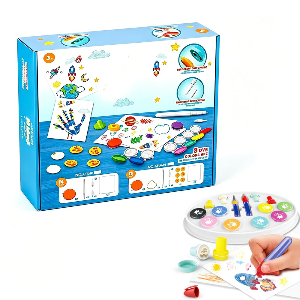 Leroxo Magic Paint Set,Mess Free Painting Station for Kids, Toddler Coloring,Gift for 3,4,5,6,7,8,9 Year olds