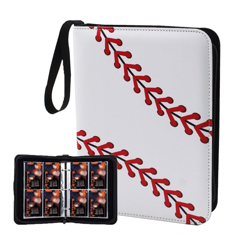 Baseball Card Binder, Collectible Trading Card Albums for 4 Pockets Trading Card Accessories Folder, 400 Pocket Sports Card Binder for Baseball Card