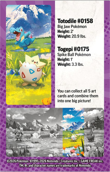 Pokemon TCG: Mega Evolution-Ascended Heroes Mini Tin: Togepi & Totodile (1 Sticker Sheet, a Pokémon Art Card & 2 Booster Packs)