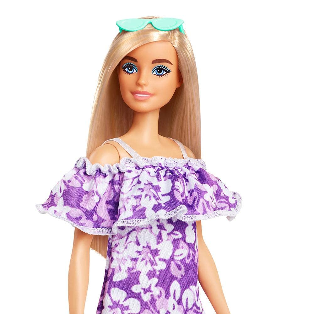 Barbie Loves The Ocean Beach-Themed Doll (11.5-inch Blonde), Made from Recycled Plastics, Wearing Fashion & Accessories, Gift for 3 to 7 Year Olds