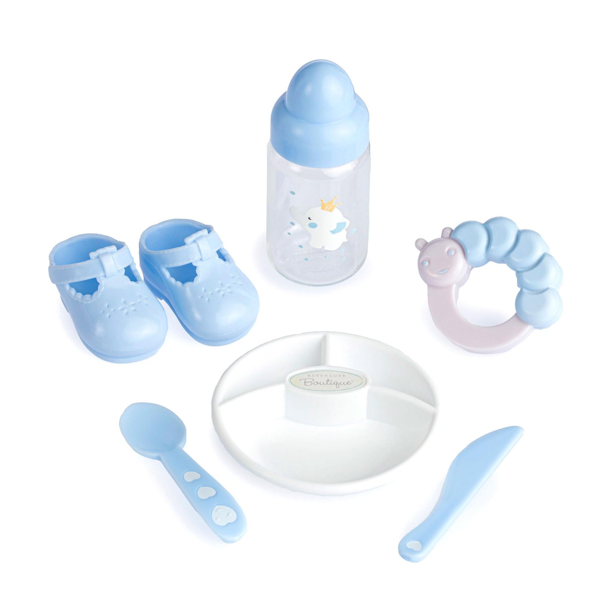 15" Realistic Soft Body Baby Doll with Open/Close Eyes | JC Toys - Berenguer Boutique | 10 Piece Gift Set with Bottle, Rattle, Pacifier & Accessories