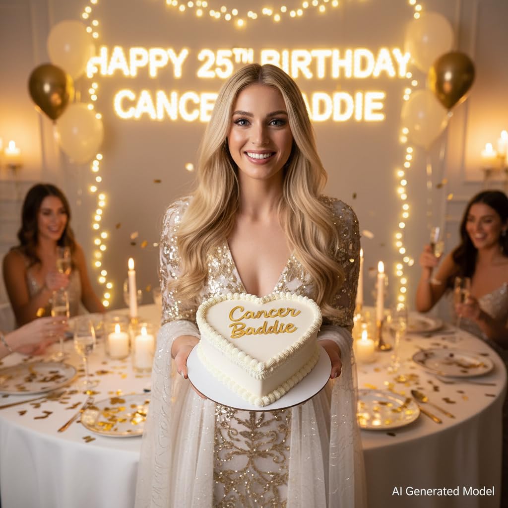 Cancer Baddie Cake Topper - Zodiac Birthday Cake Decoration for Cancer Girl, Cute Heart Shape Gen Z Aesthetic Party Decor (Cancer Baddie)