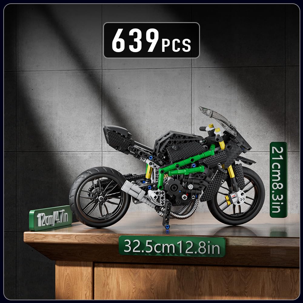 Mould King Motorcycle Building Sets for Adults 14+, 639 PCS Motorbike Model
