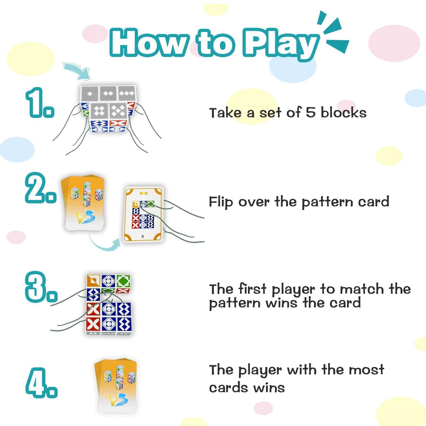 iuuoi Matching Puzzle Game, Fast-Paced Visual Recognition Block Family Board Game, Brain Teaser Puzzles for Kids & Adults 2 Player, Travel Games