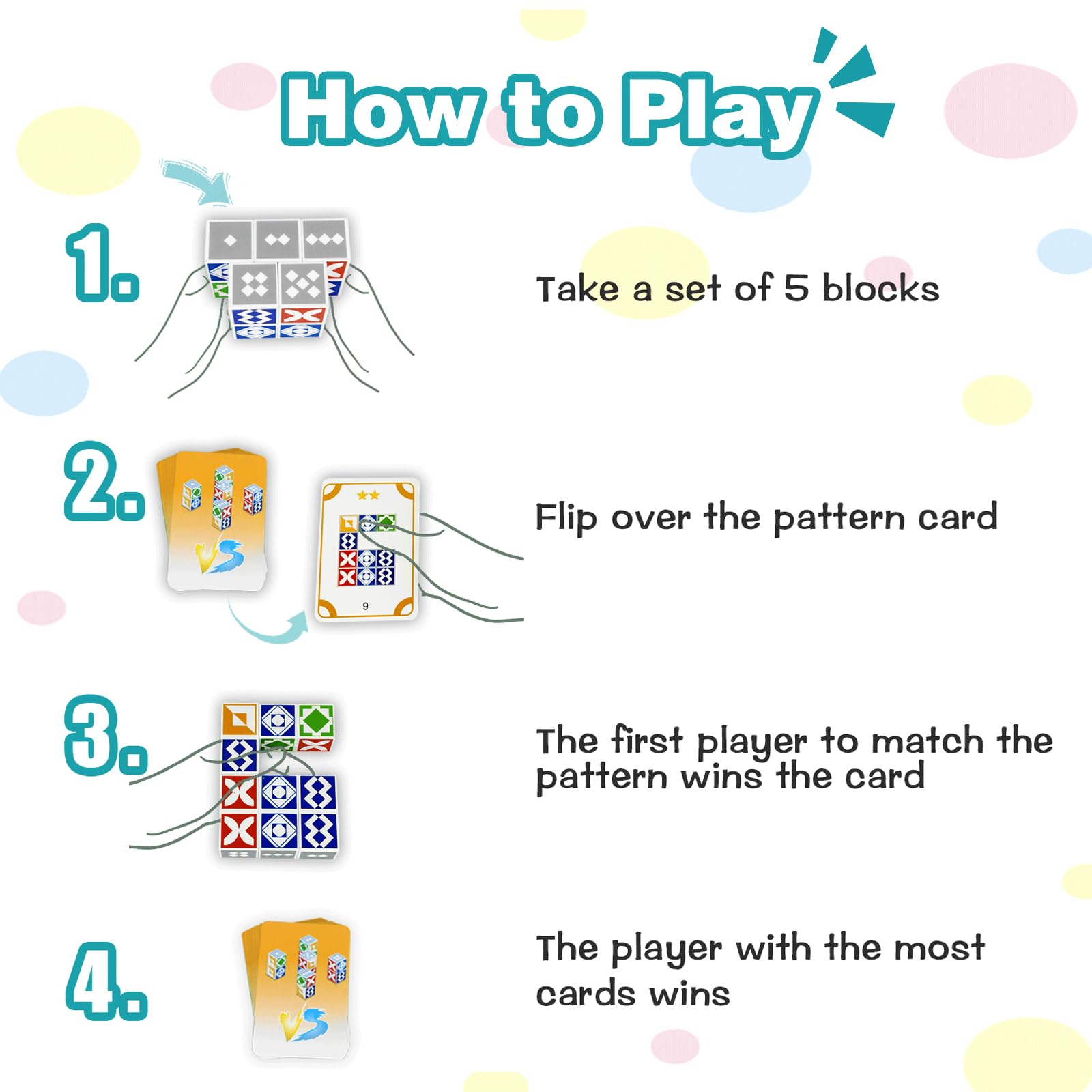 iuuoi Matching Puzzle Game, Fast-Paced Visual Recognition Block Family Board Game, Brain Teaser Puzzles for Kids & Adults 2 Player, Travel Games