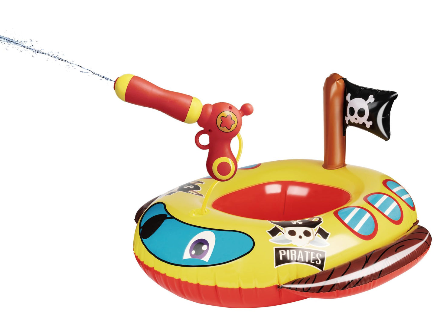 Pool Floats Kids with Water Gun, Pirate Ship Float for Toddler, Blow Up Swimming Pool Toys, Summer Fun Pool Inflatables Floaties for Boys Girls