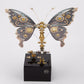3D Metal Puzzle Butterfly Music Box Kits for Adult, 3D Stereoscopic Dynamic Insect DIY Mechanical Assembly Model with Acrylic Base to Build, Brain