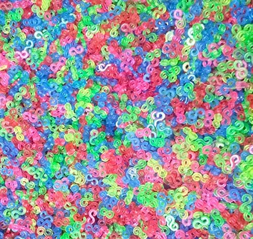 Shuiniba S Clips, Rubber Bands Refills Set for DIY Bracelet Craft, for Plastic Chain Links Bracelet, Colorful - 200 Pack