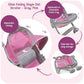 Badger Basket Deluxe Glide Folding Single Doll Stroller for 18-Inch Dolls in Gray and Pink - Ideal for Playtime Adventures