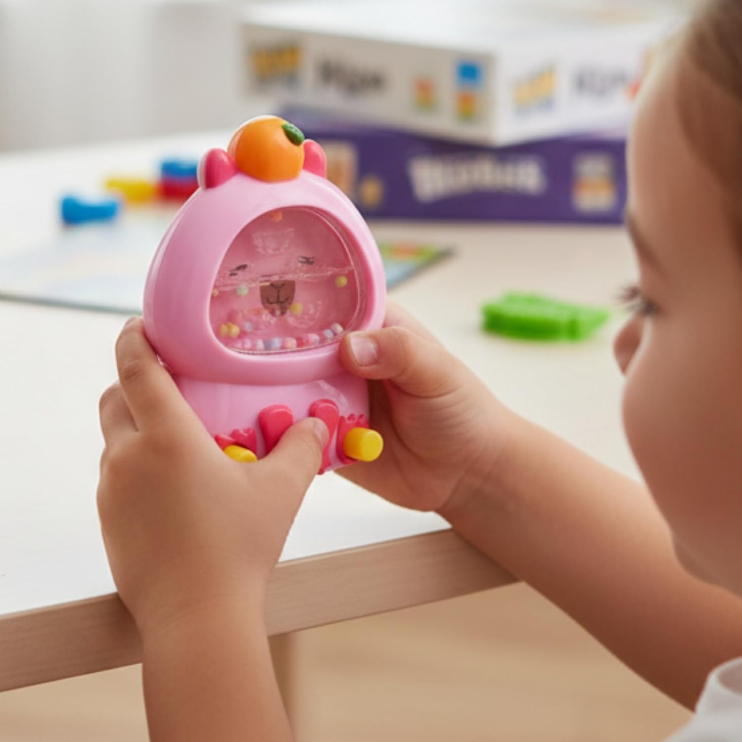 5 Inch Capybara Water Ring Game, Handheld Puzzle Toy, Assorted Colors, 12 Count Display