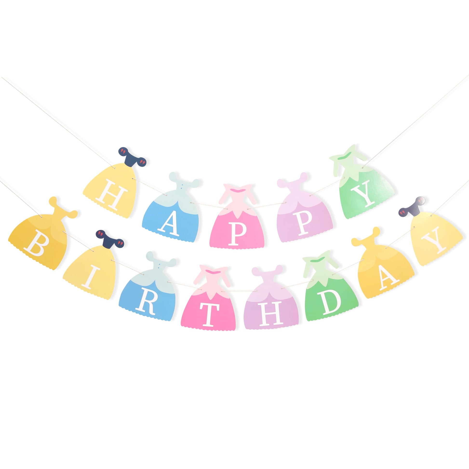 Princess Dress Happy Birthday Banner - Princess Birthday Party Decorations,Gril First/1st Party Bunting,Photo Prop Banner (Princess-1)