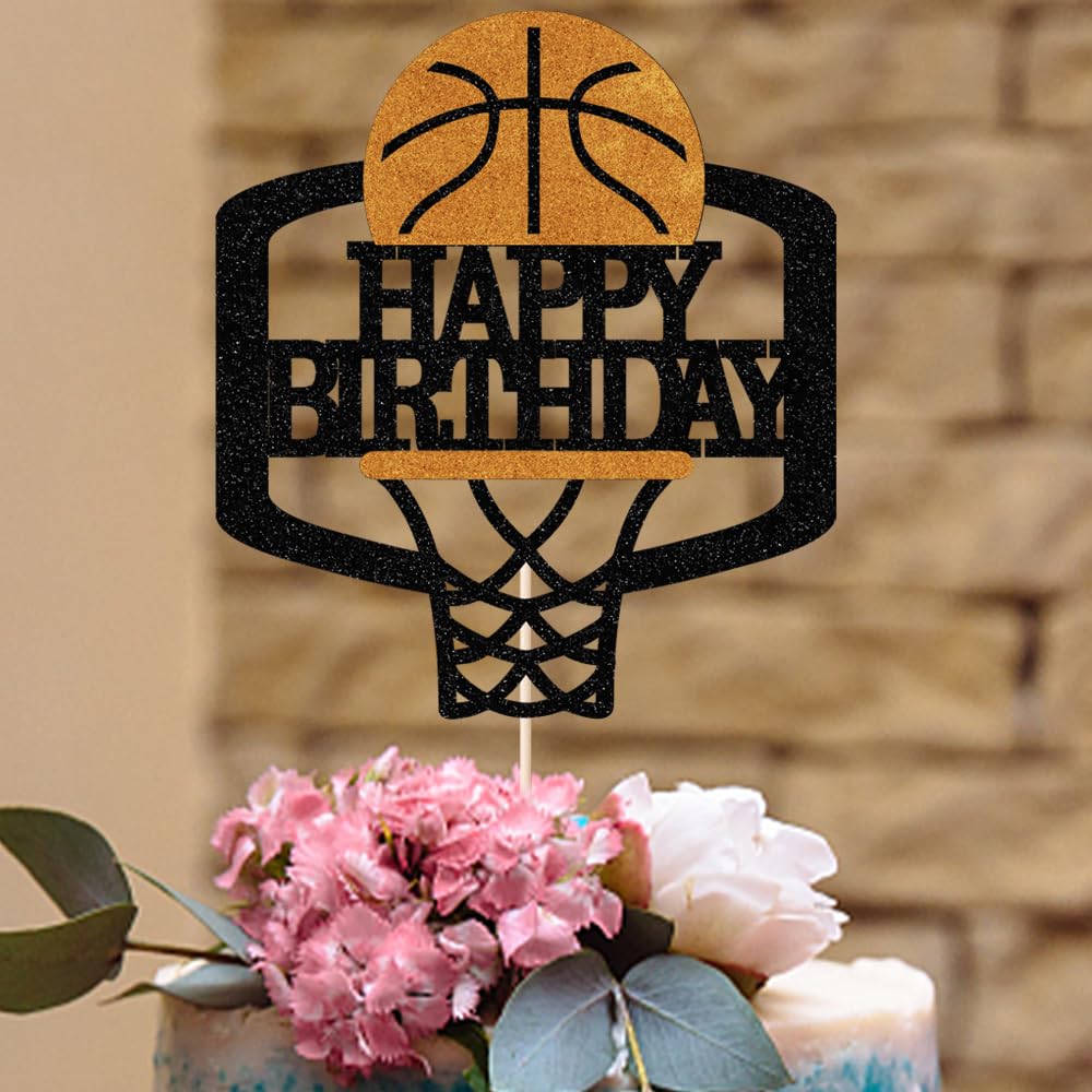 Dxsdgetue Basketball Happy Birthday Cake Topper Basketball Party Supplies