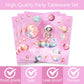 80 Pcs Outer Space Girls Birthday Decorations Astronauts Paper Dinner Plates Napkins Forks Dinnerware for Space Theme Girls Baby Shower 1st 2nd 3rd