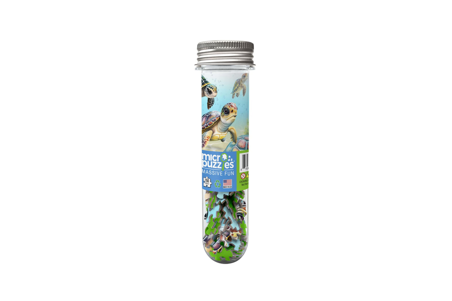 Micro Puzzles Flippin' Awesome Sea Turtles Mini Jigsaw Puzzle for Adults - 150 Piece Small Pocket Puzzle 4x6 Inches, Cute Travel Puzzle, Unique Gift