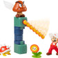 Nintendo Super Mario Lava Castle 2.5" Figure Diorama Play Set, Includes: Fire Mario, Spiny, & para Goomba, Mechanical Spinning Fireballs, Block & Fire