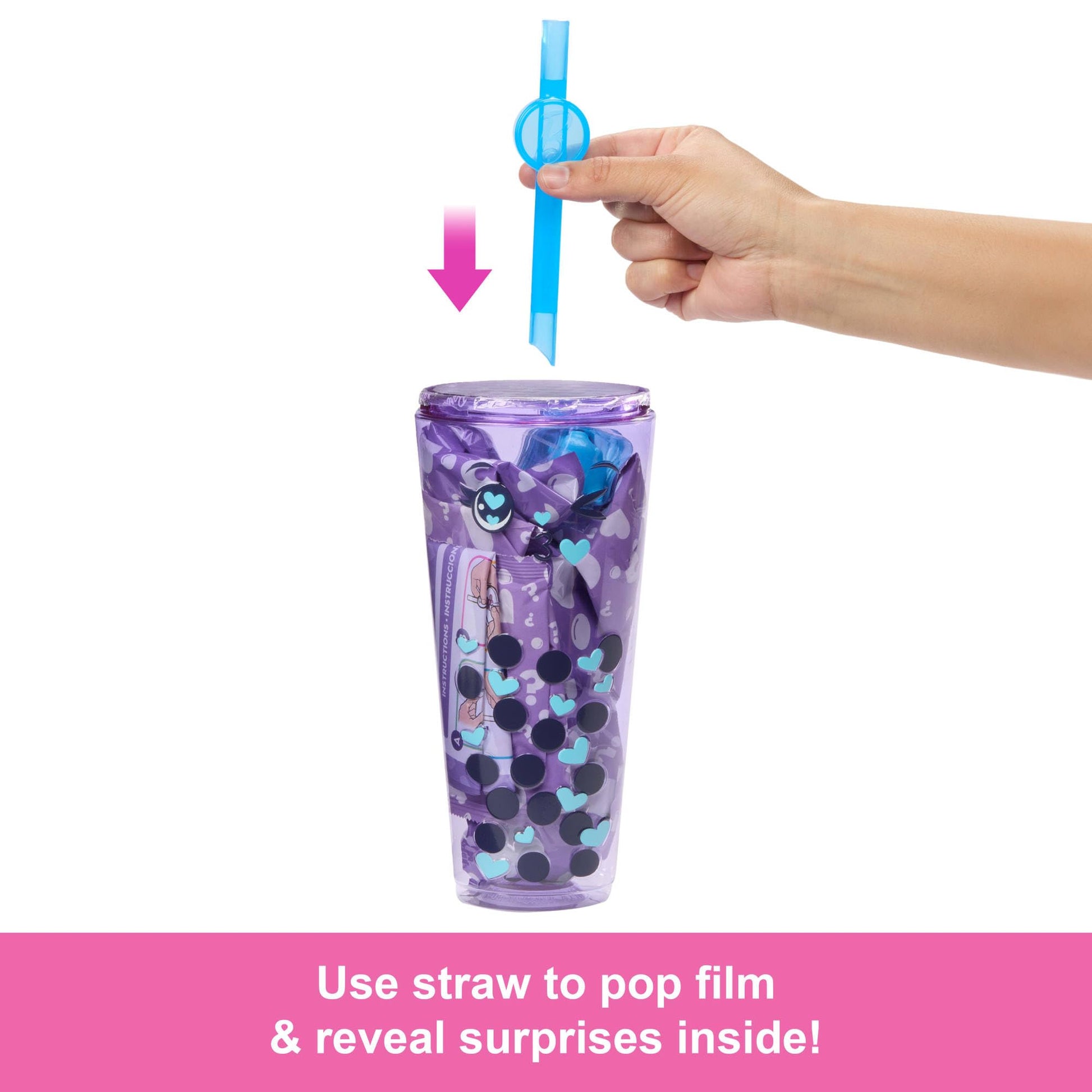 Barbie Pop Reveal Doll & Accessories, Bubble Tea Series with Pet, 8 Surprises Include Color Change, Cup with Storage (Styles May Vary)