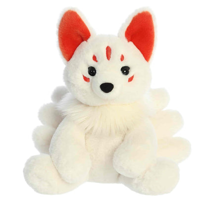 Aurora® Mysterious Fantasy Kitsune Stuffed Animal - Mythical Companion - Imaginative Adventures - White 10 Inches