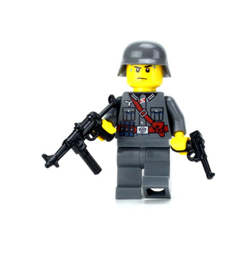 Battle Brick 1.6 Inches Tall Collectible German WW2 MP40 Soldier Custom Collectible Minifigure | Genuine Military Minifig | Printed in The USA | World