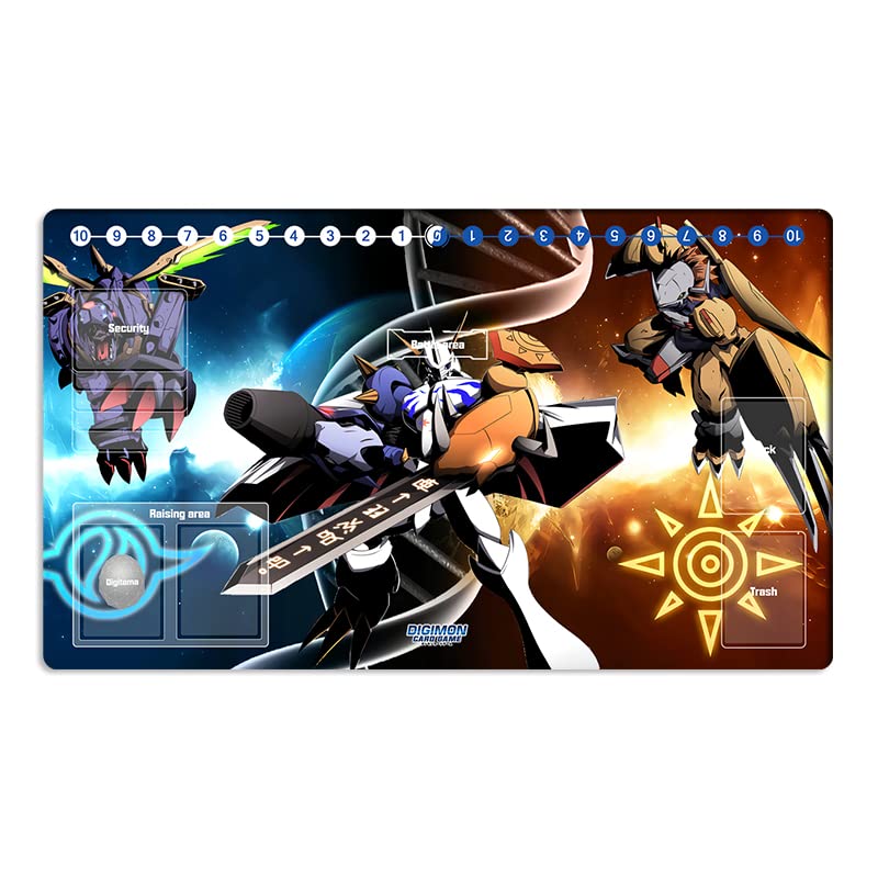 Mlikemat New DTCG Duel Playmat Digimon Omnimon Trading Card Game TCG CCG Mat Pad + Free Bag (ZD002-73-SM)