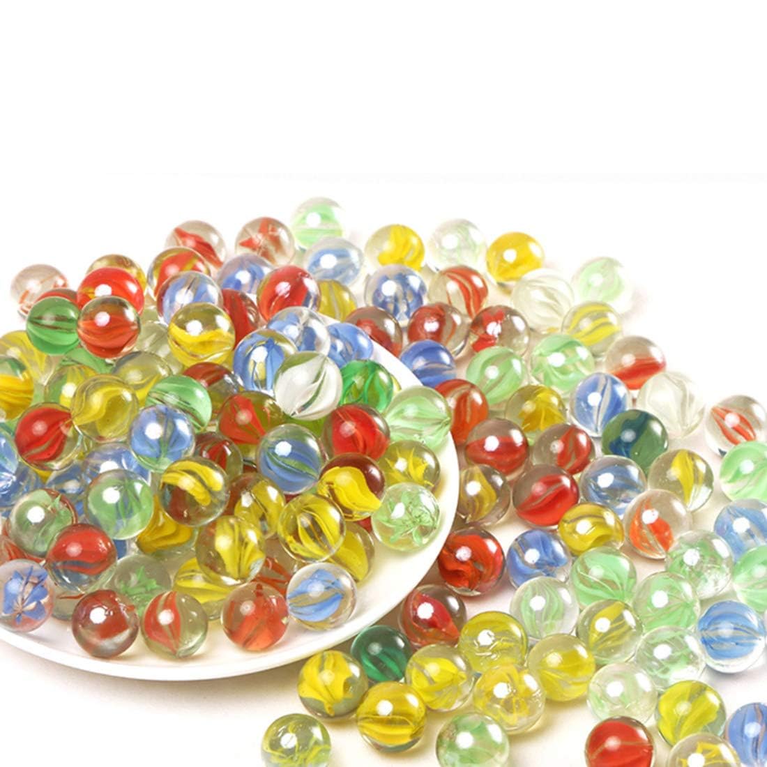 Beauy Girl 30pcs Glass Marbles 1 Inch Player Marbles in Bulk, Cats Eyes Marbles Bulk for Marble Bounce Game, Vase Fillter, Party Favors