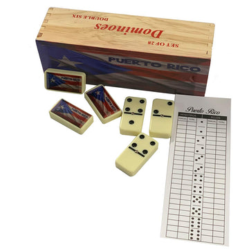 Puerto Rico Double Six Dominoes Small Size Flag with Score Pad