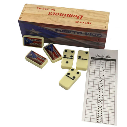 Puerto Rico Double Six Dominoes Small Size Flag with Score Pad