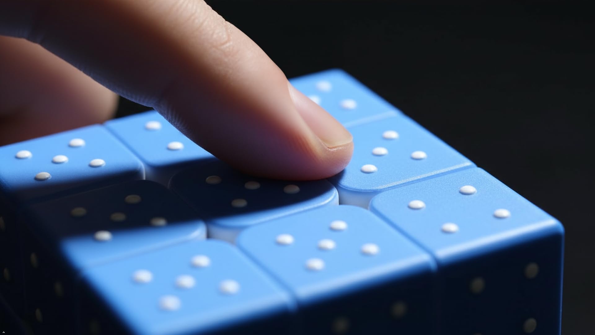 Speed Cube 3x3x3 3D Relief Effect Braille Magic Cube Puzzle,IQ Games Puzzles Special for Blind, 5.6cm