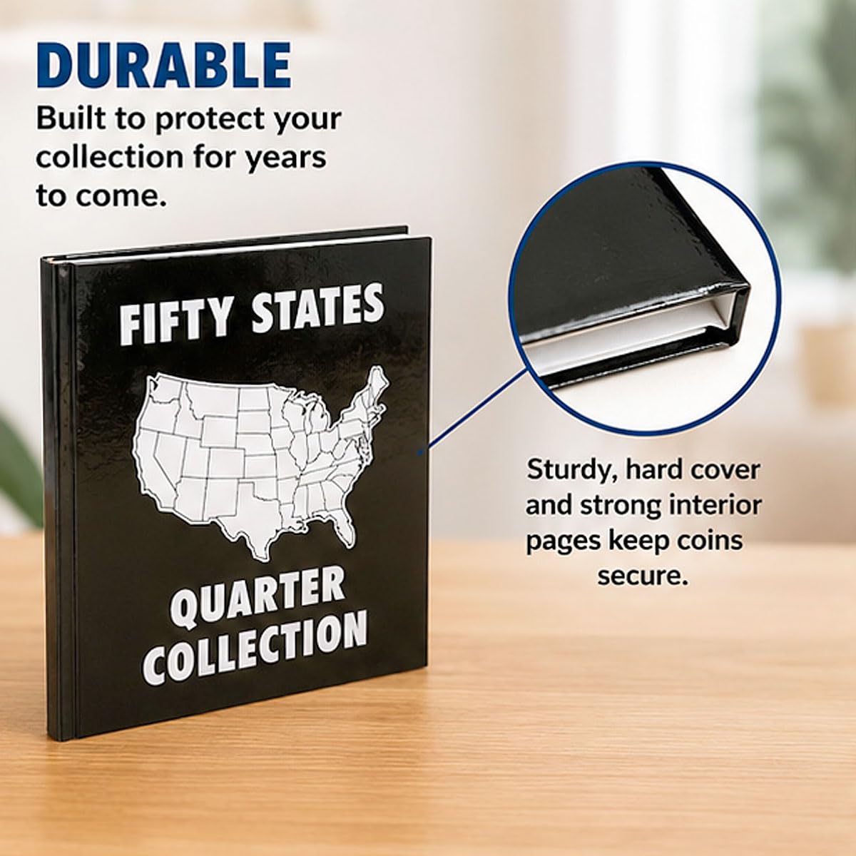 Current Collector 50 States Quarter Album - 1999-2009 Hard Cover United States Coin Collection Holder & Display Book, American History, Fun &