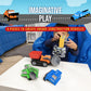 Popular Playthings Magnetic Build-A-Truck Set, Construction Vehicles for Kids Creative Truck Play, Gifts for Toddlers Ages 2 & Up - 4 Pieces