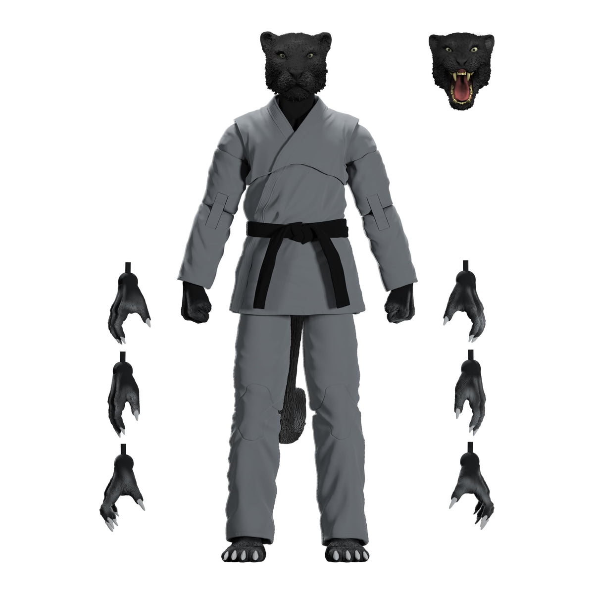 Icon Heroes Zoo Jitsu Fighters: Paulo the Panther (Gray Gi) 6-Inch Action Figure