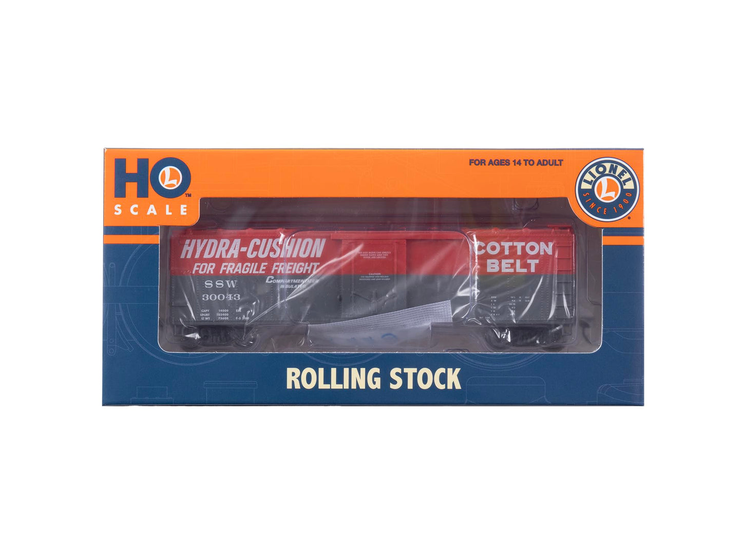 Lionel Cotton Belt #30043 HO Gauge Model Train Boxcar, Railroad Train Car with Opening Doors, Metal Wheels, & Metal Knuckle Couplers, Age 14+
