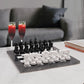 Marblous Krafts Marble Chess Set 15 Inch Black & White Handcrafted Marble Chess Board with Pieces Luxury Chess Sets for Adults Classic Strategy Board