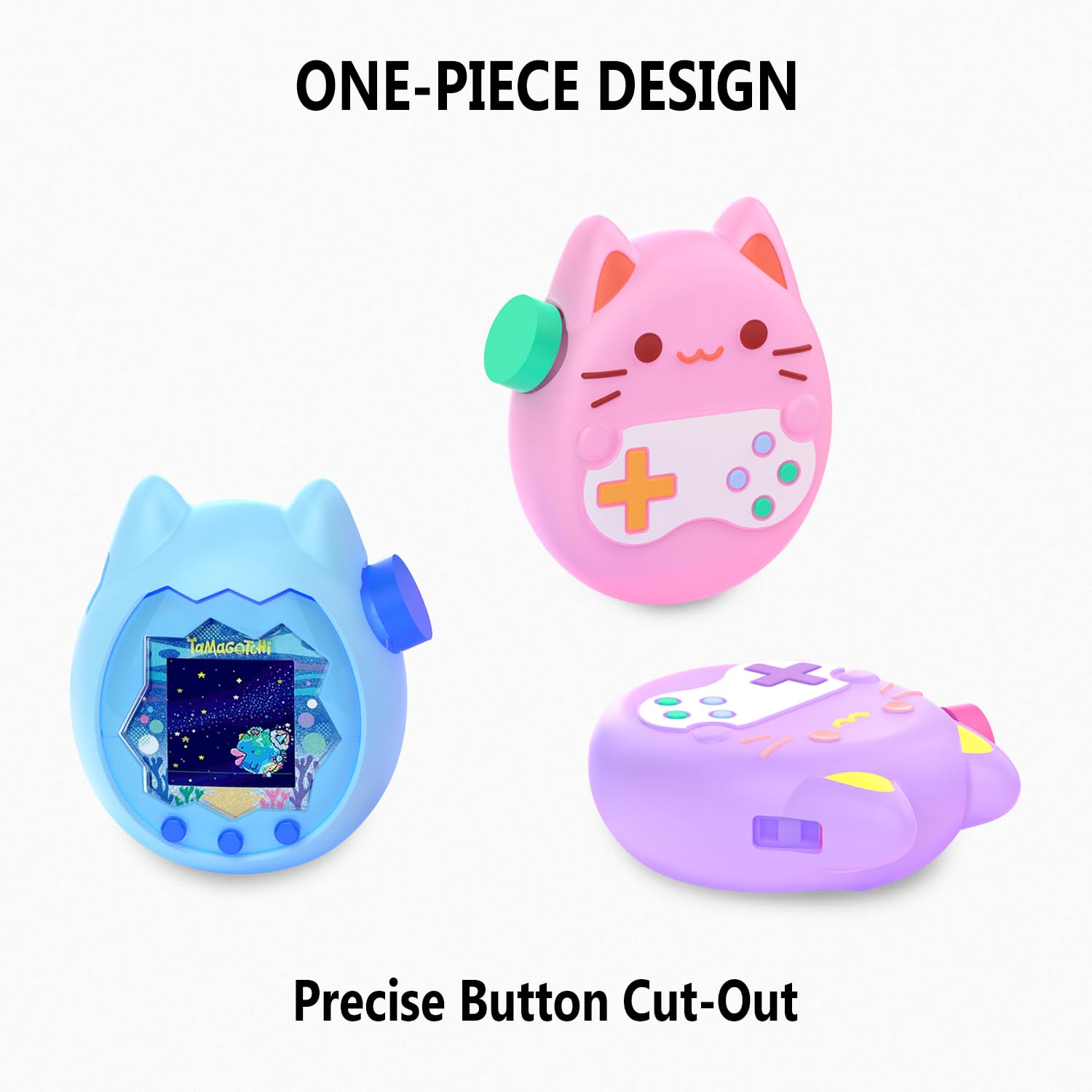Geiomoo Silicone Cover for Tamagotchi Paradise Case Interactive Virtual Pet, Soft Flexible Scratch Resistant Protective with Lanyard (Blue)