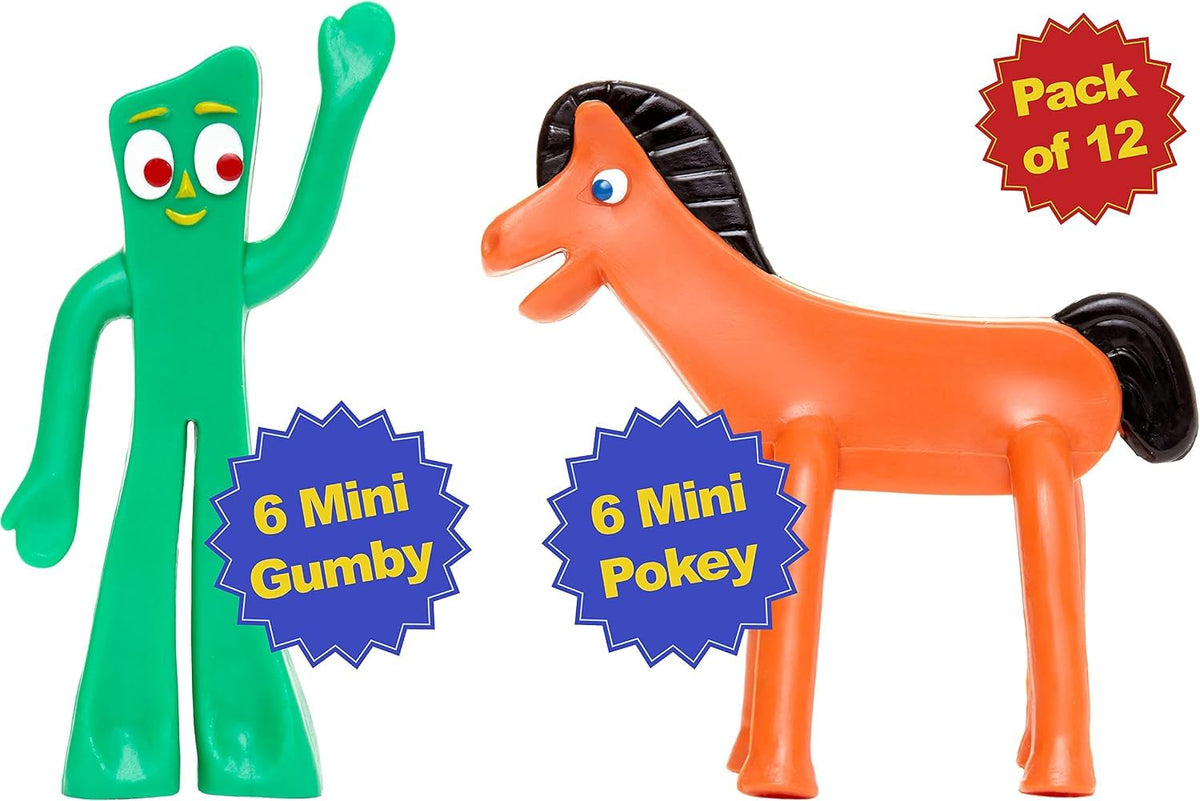 NJ Croce Gumby & Pokey 3" Mini Bendable Figures 12-Pack