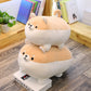 EHOTONG Shiba Inu Dog Plush Pillow, Corgi Stuffed Animal Plush Toy Hug Pillow Gifts for Girl Boy (Brown, 11.8in)