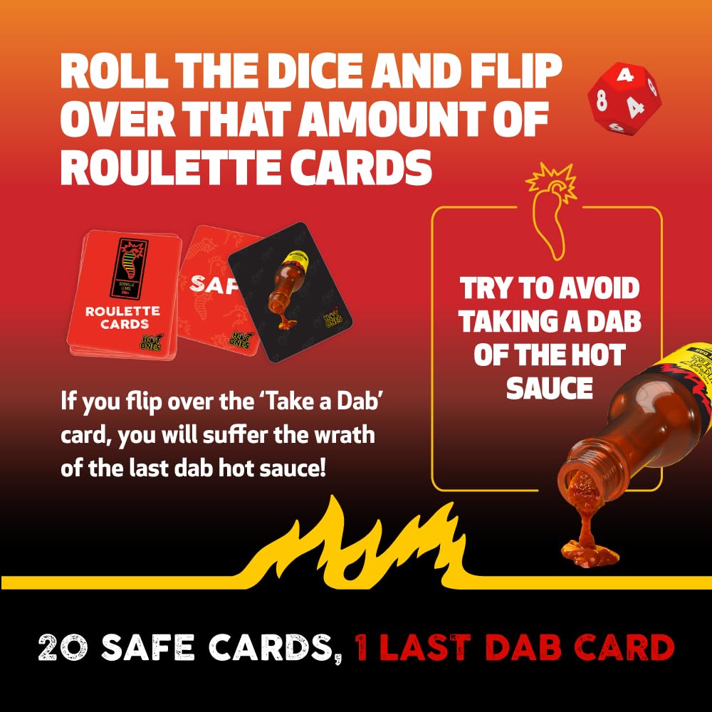 Hot Ones Roulette - Hot Sauce Included - A Push Your Luck Party Game