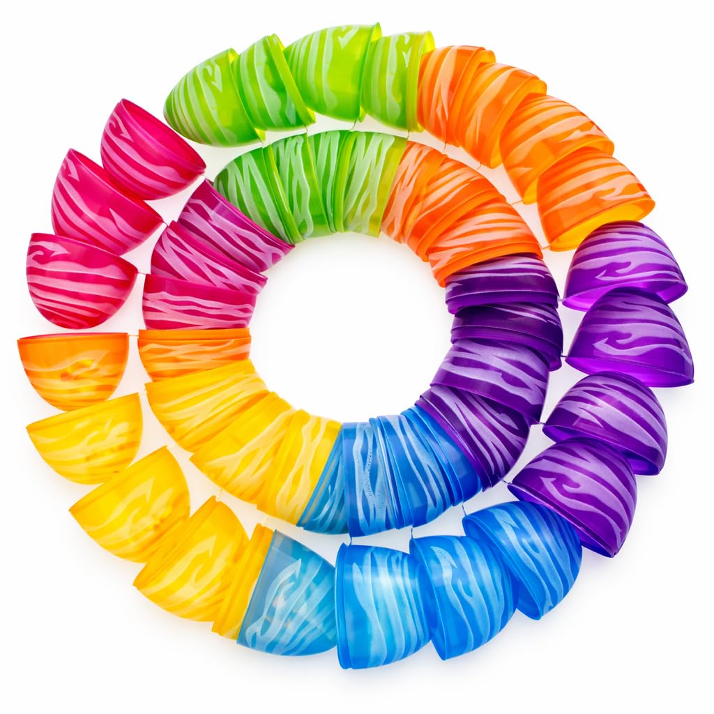 Set of 24 Colorful Zebra Print Fillable Plastic Easter Eggs 2.25 Inches