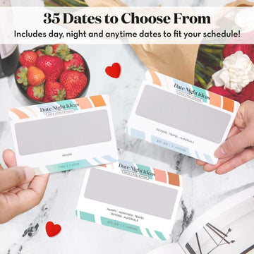 35 Scratch Off Date Night Ideas, Couples Gifts for Him, Her, Girlfriend, Boyfriend, Wife or Husband - Women or Men Anniversary Card Game, Engagement