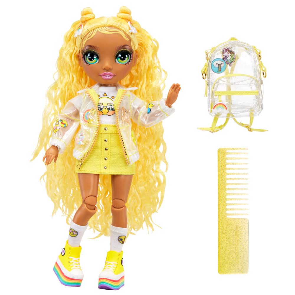 Rainbow High Jr High Sunny Madison - 9-inch Yellow Fashion Doll with Doll Accessories- Open and Closes Backpack, for Kids 6-12 Years Old and