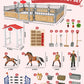 KIDBEST Horse Stable Playset, Horse Toys Set for Girls and Boys with Rider, Farm Animal Figurines Barn Toys, Pretend Play for Kids 3-5 6 7 8-10