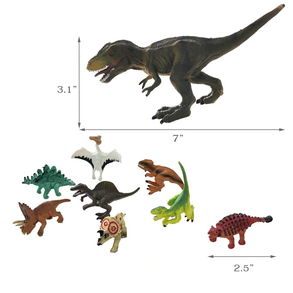 30 Piece Dinosaurs Toys Set - Plastic Dinosaurs Figures, Realistic Dinosaurs Trees & Rocks,Dinosaur Eggs and Nest,Kids Dinosaurs Toys Set for Boys